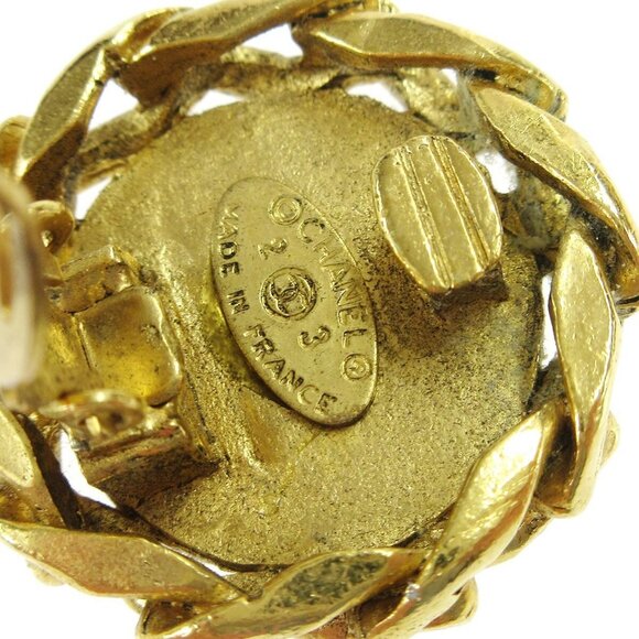 Chanel Rhinestone Button Earrings Clip-On - Picture 3 of 4